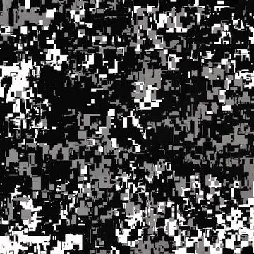 Black White Pixel Glitch Mosaic Background Illustration