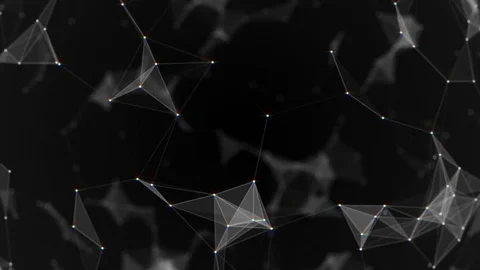 Black white plexus with dots, lines, triangles. Background information for Stock Footage 80703709
