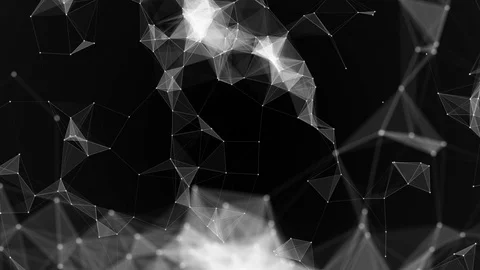 Black white plexus with dots, lines, triangles. Background information for Stock-Footage 80704352