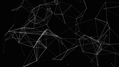 Black white plexus with dots, lines, triangles. Background information for 库存影片 80749527