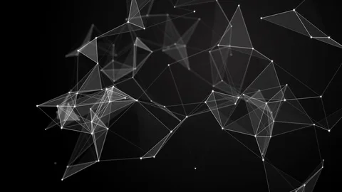 Black white plexus with dots, lines, triangles. Background information for Stock Footage 80750296