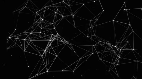 Black white plexus with dots, lines, triangles. Background information for Stock Footage 80751394