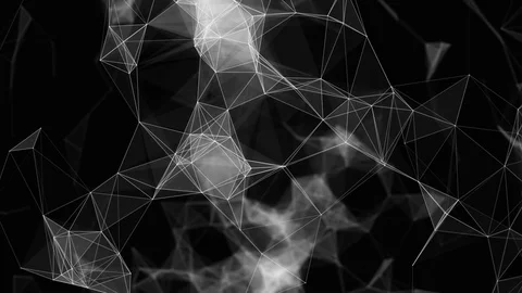 Black white plexus with dots, lines, triangles. Background information for Stock Footage 80819047