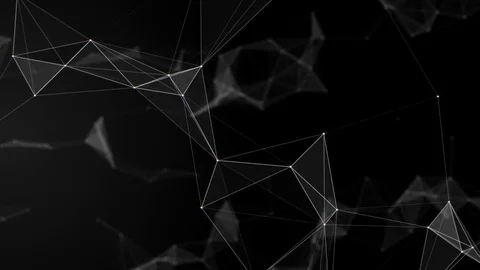 Black white plexus with dots, lines, triangles. Background information for Stock-Footage 80854938