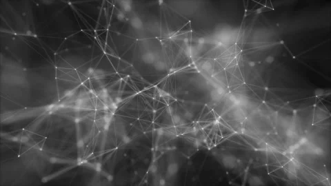 Black white plexus with dots, lines, triangles. Background Video stock 103246100
