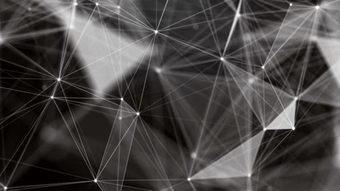 Black white plexus with dots, lines, triangles. Background Stock Footage 112778755