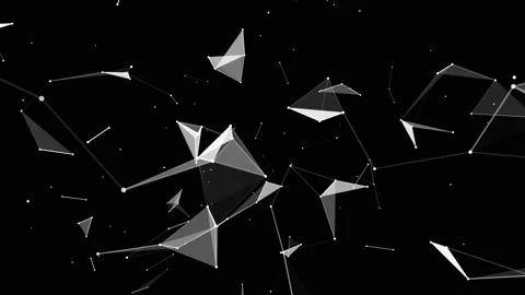Black white plexus with dots, lines, triangles. Background information for Vídeos de archivo 127510397