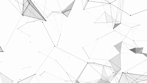 Black white plexus with dots, lines, triangles. Loop animation. 4k Stockbeeldmateriaal 238358846