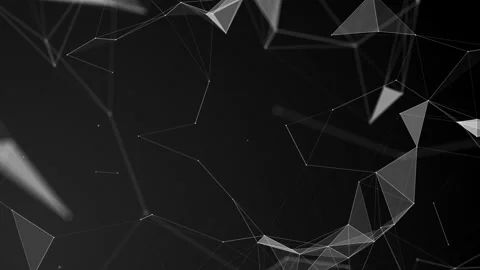 Black white plexus with dots, lines, triangles. Loop animation. 4k Video stock 238980524
