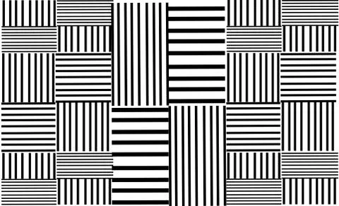 Black white print vertical lines and squares pattern minimalist background Stock Illustration
