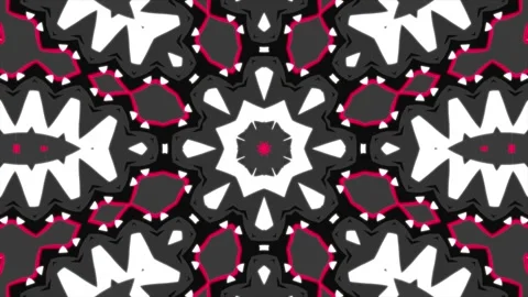 Black White Red Kaleidoscope Loop Stock Footage 244416893