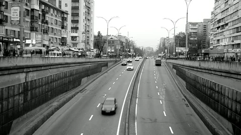 Black White Road Stock Footage 83853376