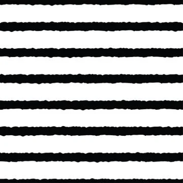 Black, white rough stripes texture seamless pattern. Great for modern wallpaper. Stock Illustration