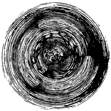 Black is a white round grunge. Tree in a cut, logo, label, icon. Abstract Illustrazione stock