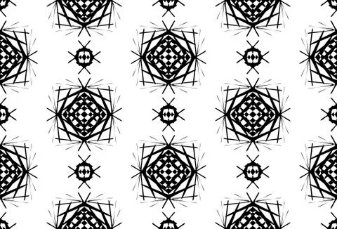 Black on white seamless pattern. Abstract background Stock Illustration