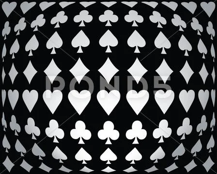 Black-white seamless poker background Stock Illustration