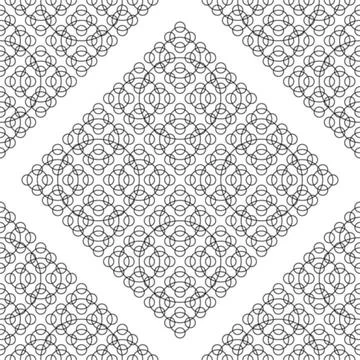 Black White Seamless Round Pattern. Black White Seamless Round Pattern. Ge... Stock Photos