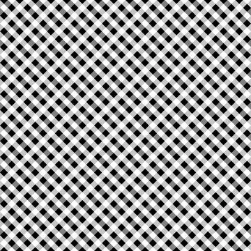 Black White Seamless Small Diagonal French Checkered Pattern. Little Inclined Stock Illustration