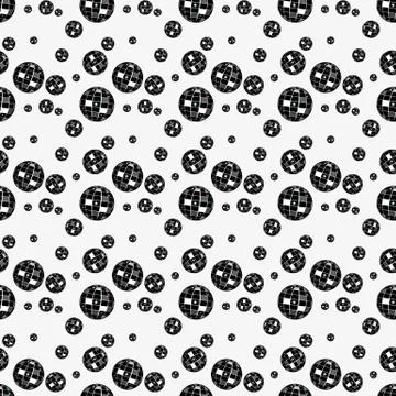 Black white shiny disco seamless patterns for Nightclub design eps10 イラスト素材