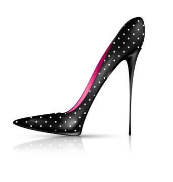 Black white shoe Stock Illustration