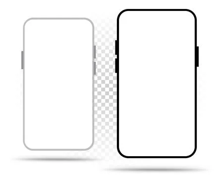 Black white smartphone device screen template Stock Illustration