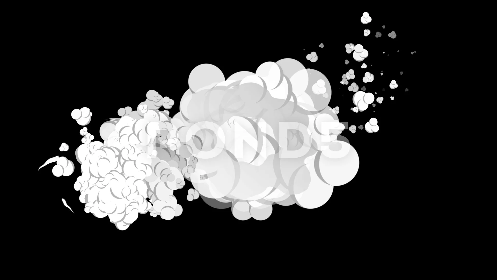 black & white Smoke bomb cartoon with sp... | Stock Video | Pond5