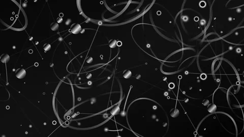Black White Sphere Network Loop - Monochrome Ring Elegant Tech Backdrop Stock Footage 341787495