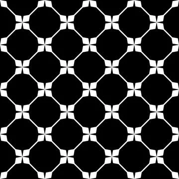 Black white square floral pattern Stock Illustration