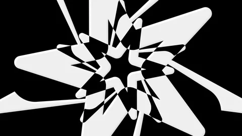 Black white star pattern Stock Footage 98666765