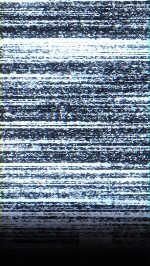 Black white static glitch noisy horizontal stripes, analog signal distortion, an Stock Footage 340556105