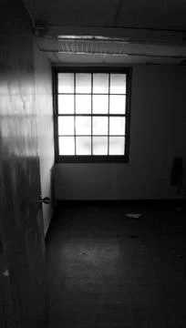 Black &amp; White - Sun through Window Frame Interior Stock Photos