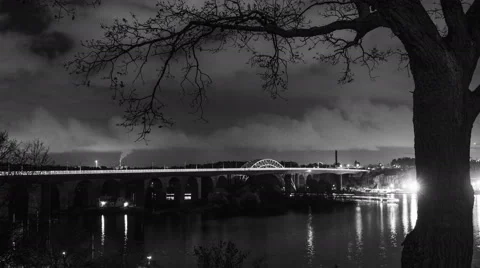 Black &amp; white time-lapse bridge liljeholmen Vidéo 57121267