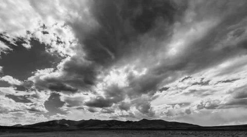 Black &amp; white timelapse of clouds moving over mountains in Idaho Stock Footage 36295650