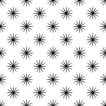 Black white tiny floral pattern Stock Illustration