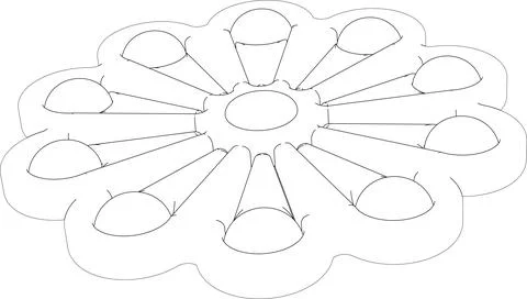 Black white toy circle simple dimple 3D. Stock Illustration