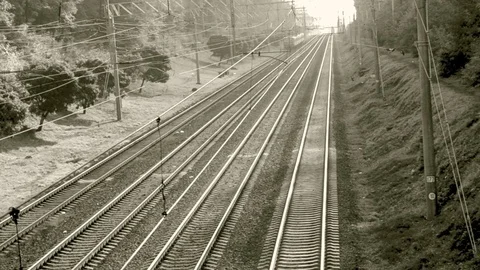Black White Train Stock Footage 83590330