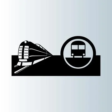 Black in white train icon vector design Illustrazione stock