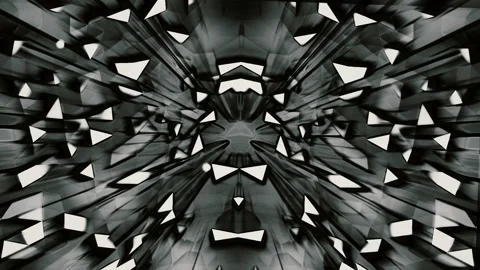 Black &amp; White Triangles Motion Background Video stock 145747338