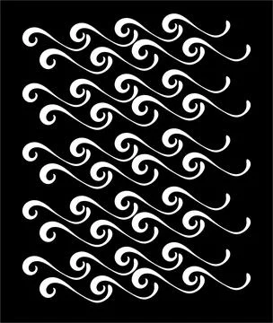 Black white twirling wave shape wallpaper and vector background Stock Illustration