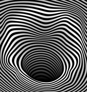 Black white vector illustration abstract dark hole Stock Illustration