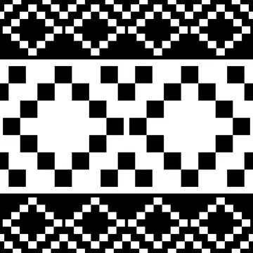 Black white vintage square pattern        Stock Illustration