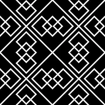  black white zig zag geometric fabric pattern Stock Illustration