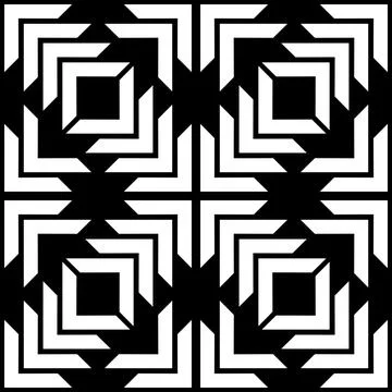 Black white zig zag square fabric pattern              Stock Illustration