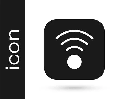 Black Wi-Fi wireless internet network symbol icon isolated on white background Stock Illustration