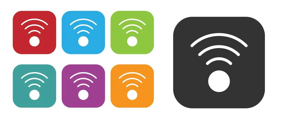 Black Wi-Fi wireless internet network symbol icon isolated on white background Stock Illustration