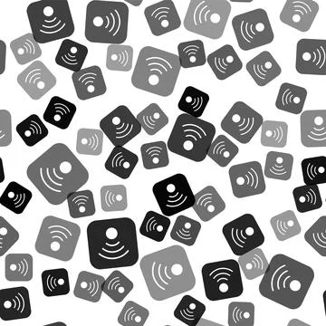 Black Wi-Fi wireless internet network symbol icon isolated seamless pattern on Illustrazione stock