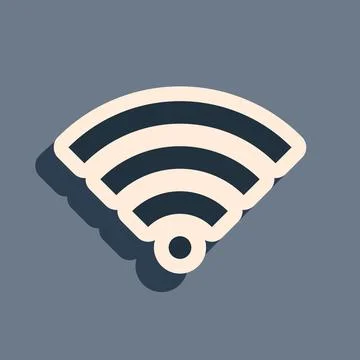 Black Wi-Fi wireless internet network symbol icon isolated on grey background Stock Illustration