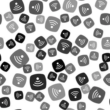 Black Wi-Fi wireless internet network symbol icon isolated seamless pattern o イラスト素材