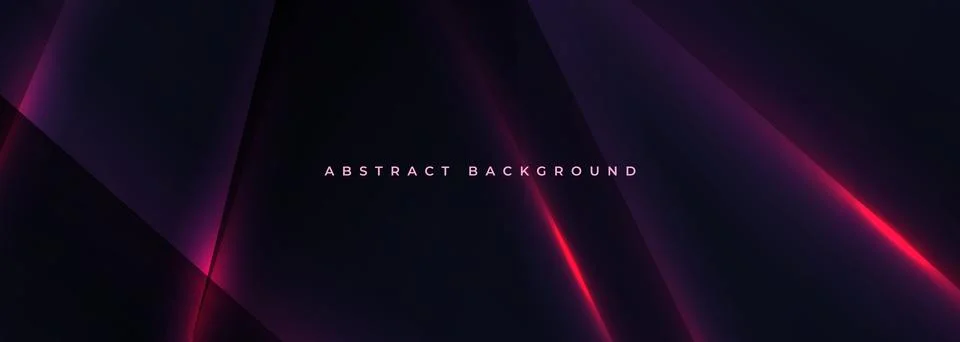 Black wide vector technology abstract background with glowing red light lines Stock Illustration