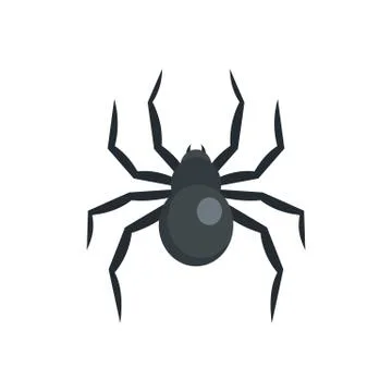 Black widow spider icon, flat style イラスト素材
